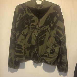 Fanini sweatshirt size s oversized abstract zip up